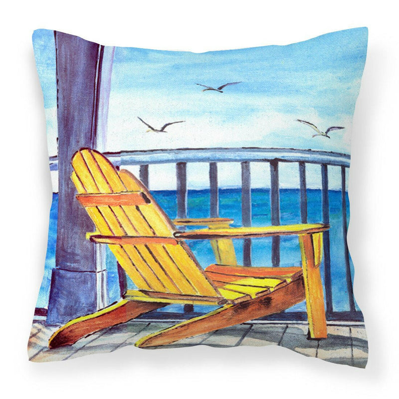 Yellow Adirondack Chair Fabric Decorative Pillow 8085-1PW1414