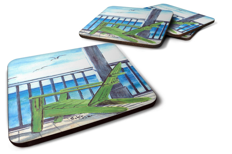 Adirondack Chairs Coasters - Set of 4 Lightweight Foam, Absorbent Drink Coasters