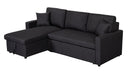 Paisley - Fabric Reversible Sleeper Sectional Sofa With Storage Chaise