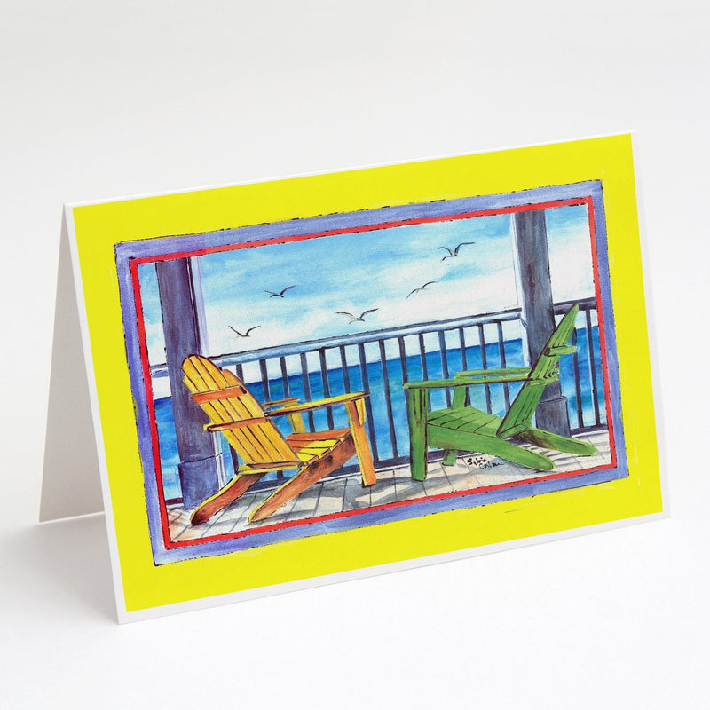 Adirondack Chairs Yellow Greeting Cards and Envelopes Pack of 8