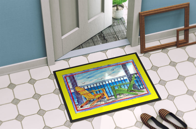 Adirondack Chairs Yellow Doormat - 24x36 Decorative Floor Mat – Indoor/Outdoor Rug