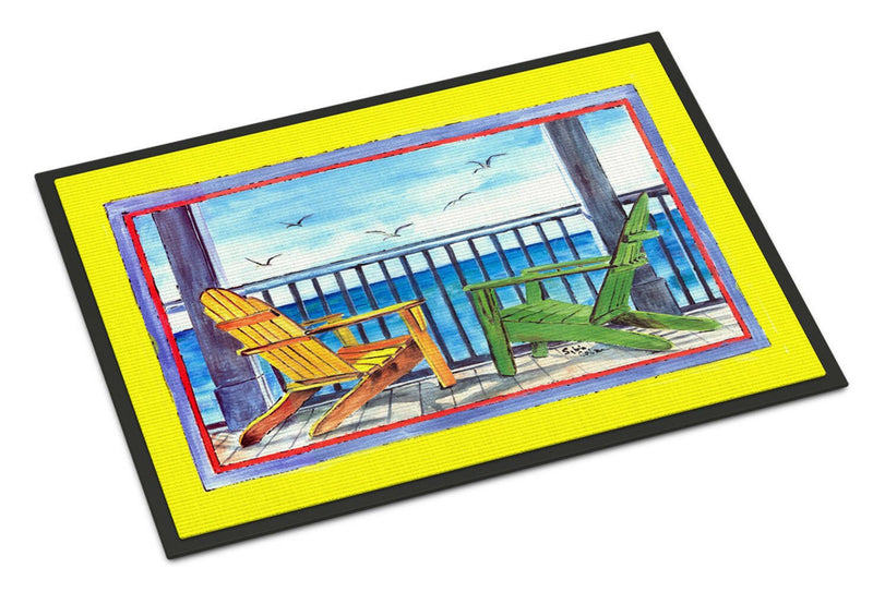 Adirondack Chairs Yellow Indoor or Outdoor Mat 18x27