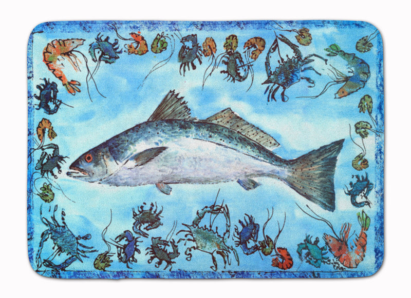 Fish Speckled Trout Machine Washable Memory Foam Mat