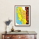 Vintage Map of California 1950