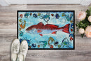 Red Fish Doormat Indoor Outdoor 24H X 36W Front Door Mat Rugs for Entryway, Non Slip Washable Low Pile,