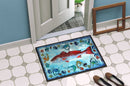 Red Fish Doormat Indoor Outdoor 24H X 36W Front Door Mat Rugs for Entryway, Non Slip Washable Low Pile,