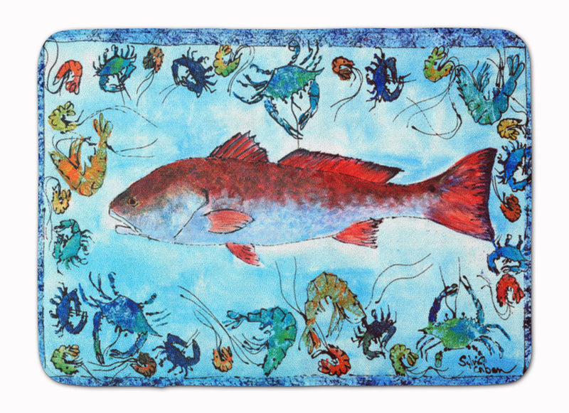 Red Fish Machine Washable Memory Foam Mat