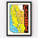 Vintage Map of California 1950