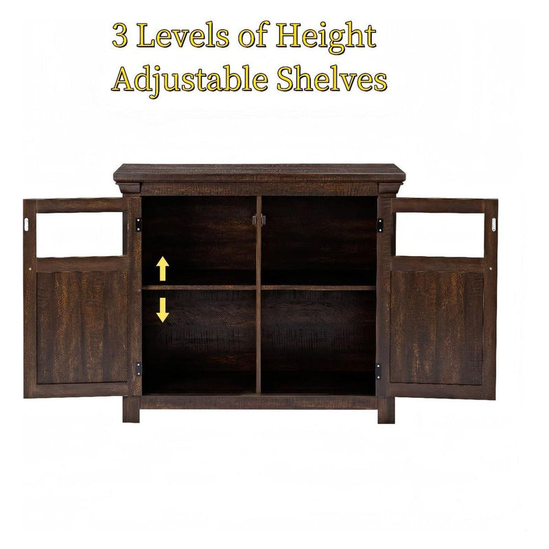 2 Doors Cabinet Large Buffet Sideboard Cabinet Bar Wine Cabinet for Entryway Living Room Buffet Cabinet Table Coffee Bar Wine Bar Storage Cabinet for Dining Room Espresso