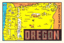 Vintage Map of Oregon 1960