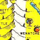 Vintage Map of Washington 1950