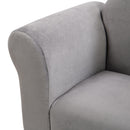 Kids Velvet Upholstered Chair With Ottoman For Comfortable Seating - Gray by HouseOfZazla