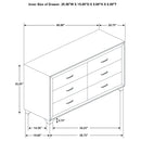 Melody 6-drawer Upholstered Dresser Pacific Blue