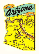 Vintage Map of Arizona 1950