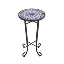 Patio Side Table, Blue+Black by HouseOfZazla