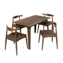 5 Piece Dining Set With 1 Table And 4 Upholstered Chairs - Brown / Walnut by HouseOfZazla