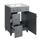 Transitional Style Bathroom Vanity Cabinet With Ceramic Sink by HouseOfZazla