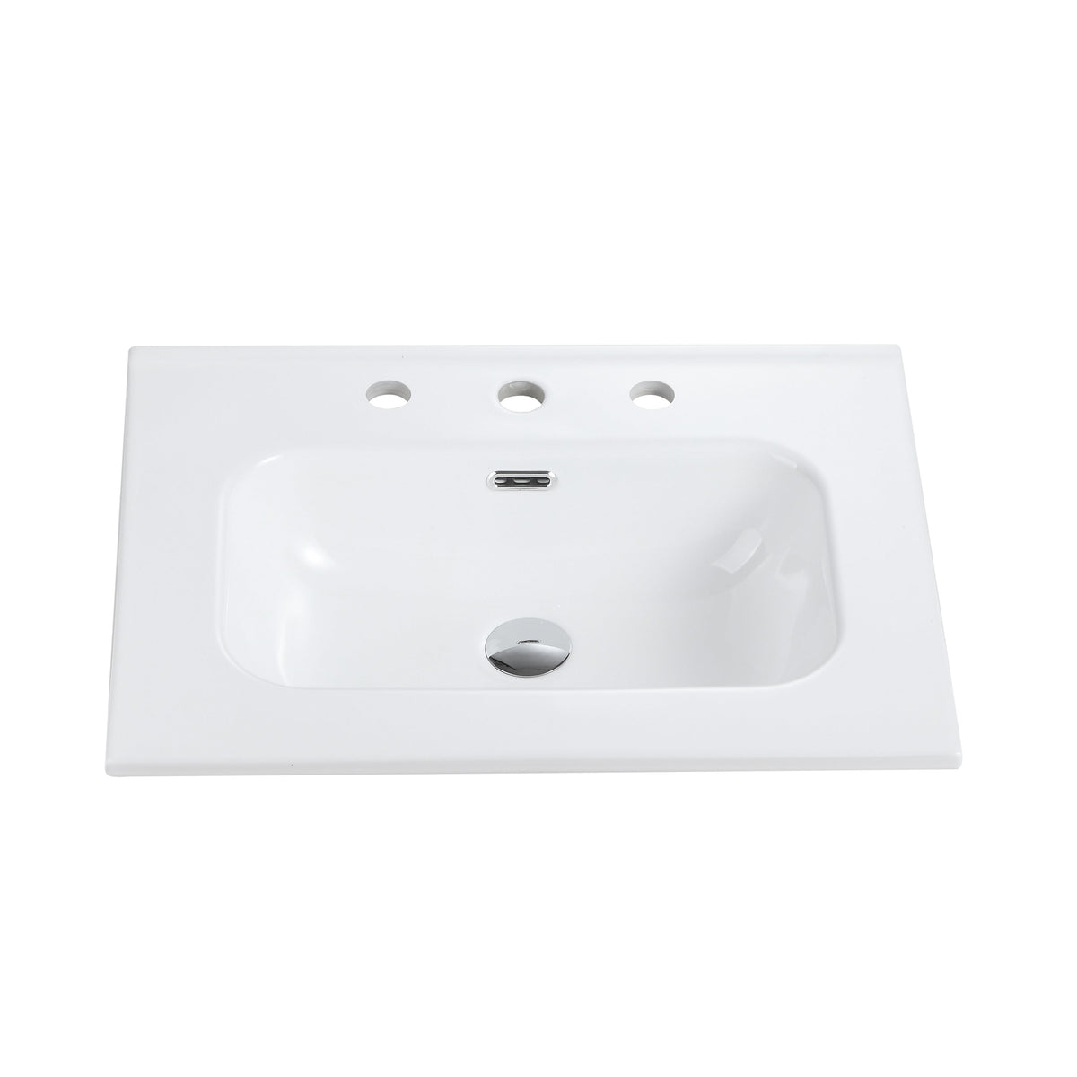 Glossy White Ceramic Integrated Sink, photo 8 of 10