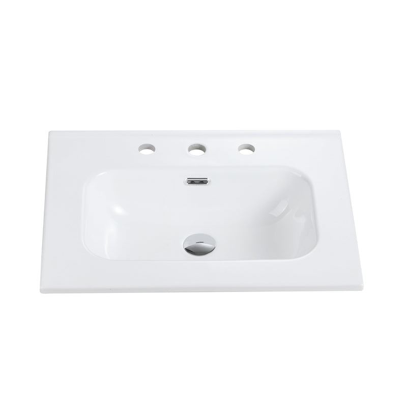 Glossy White Ceramic Integrated Sink, photo 8 of 10