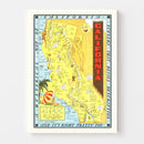 Vintage Map of California 1948