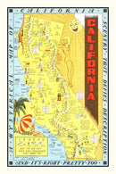 Vintage Map of California 1948
