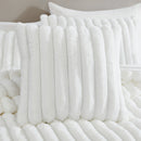 Everett 4-Piece White Micro Mink King Bedding Ensemble