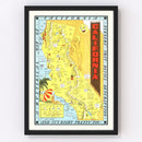 Vintage Map of California 1948