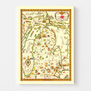 Vintage Map of Michigan 1940