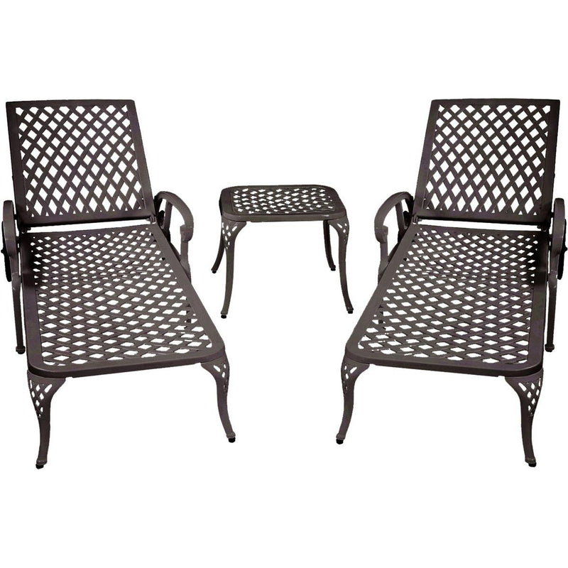 Aluminium Cast lounge chair 2pcs brown
