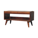 Solid Wood Bench With Upholstered Sea by Unique Piece Furniture