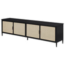 Kenneth - 4 Door TV Stand - Black by HouseOfZazla