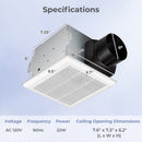 80 CFM Bathroom Exhaust Fan with Metal Housing and 4 Inches Duct