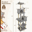 80 Inches Tall Cat Tree with 2 Large Condos and Dangling Toys by LJGDeals