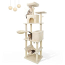 80 Inches Tall Cat Tree with 2 Large Condos and Dangling Toys by LJGDeals
