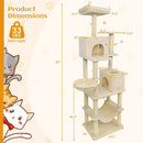 80 Inches Tall Cat Tree with 2 Large Condos and Dangling Toys by LJGDeals
