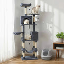 80 Inches Tall Cat Tree with 2 Large Condos and Dangling Toys by LJGDeals
