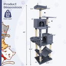 80 Inches Tall Cat Tree with 2 Large Condos and Dangling Toys by LJGDeals