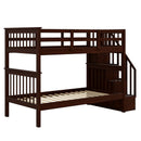 Stairway Bunk Bed With Storage And Guard Rail For Bedroom by Unique Piece Furniture