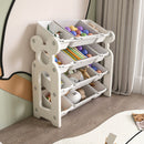 Multi Functional Kids Toy Storage Organizer Cabinet With Hdpe Shelf And 12 Bins - Gray White