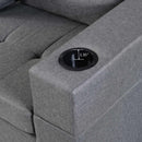 Modern Sectional Sofa Set With L Shape Chaise Lounge, Cup Holder, 4 Seat - Gray by HouseOfZazla