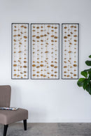 Metal Decorative Wall Art With Frame, Wall Decor For Living Room (Set of 3) - Gold by Unique Piece Furniture
