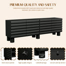 Stylish Thick Wavy Door TV Cabinet with Adjustable Shelves