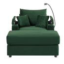 Modern Style Loveseat Sofa Sectional Sofa Couch With Storage Space, A Movable Ottoman, Two USB Ports, Two Cup Holders, A Phone Holder For Living Room by HouseOfZazla