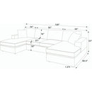 3 Piece Double Chaise Sectional Sofa by Unique Piece Furniture