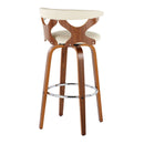 Gardenia - Mid Century Modern Fixed Height Barstool With Swivel With Round Footrest (Set of 2) by HouseOfZazla
