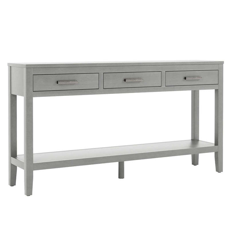 U_STYLE 59.1'' Farmhouse Entryway Table with 3 Drawers, photo 10 of 10