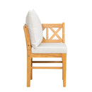 Farmhouse Modern Dining Corner Chairs (Set of 2) With Handwoven Rattan Backrests And Solid Wood Legs - Natural / White by HouseOfZazla