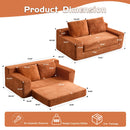 Comfortable Deep Seat Loveseat Sofa Bed, Reversible Cushion With Pillows by HouseOfZazla