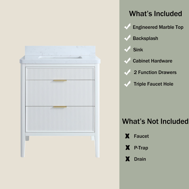 Fully Assembled 30'' Bathroom Vanity, photo 10 of 10