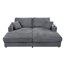 Oversized Loveseat Chaise With 2 USB Ports, 2 Cup Holders And 2 Throw Pillows by HouseOfZazla